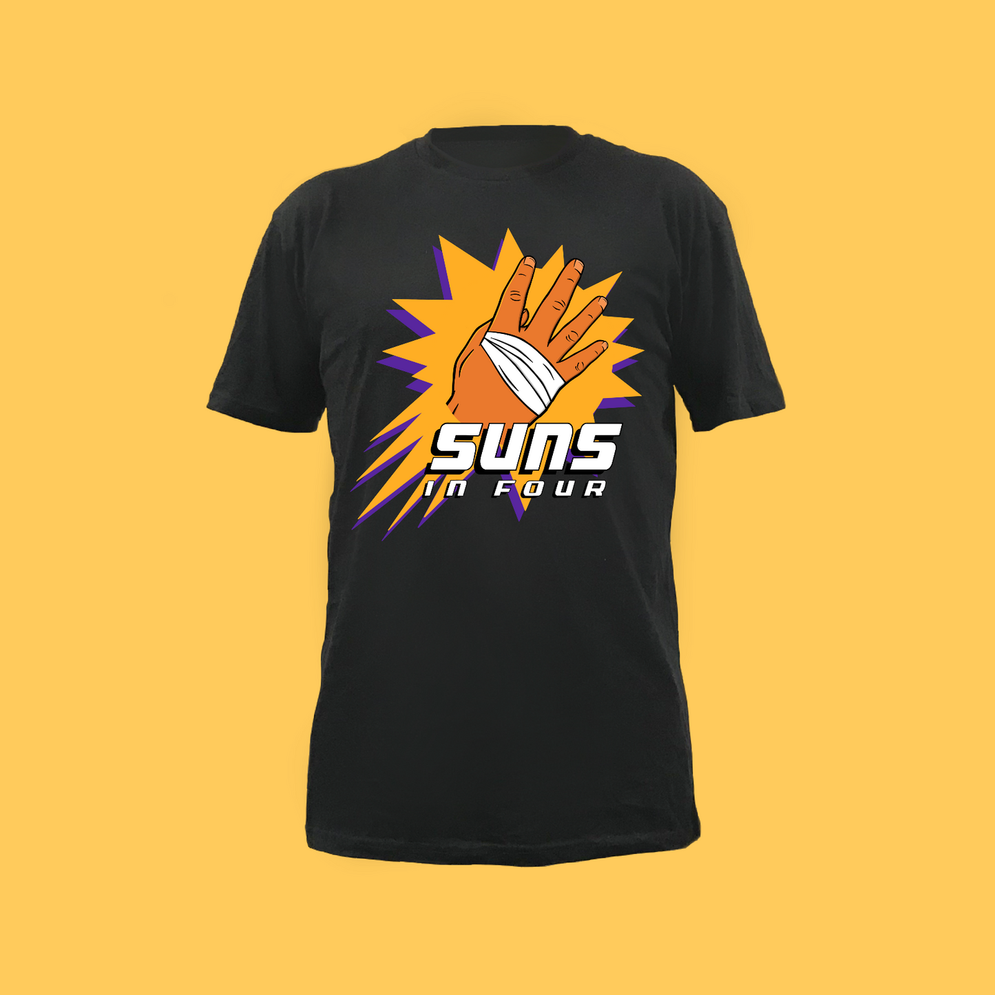 SUNS IN 4 Tee - BLACK FRONT ONLY