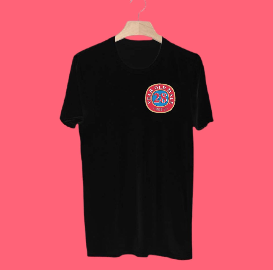 THE OG 28 YOM LOGO TEE BLACK - FRONT AND BACK