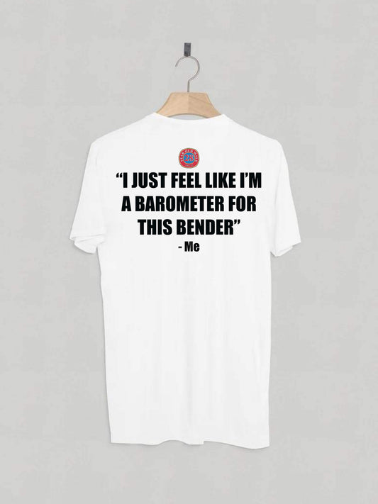 The Bender Barometer Tee - WHITE FRONT AND BACK