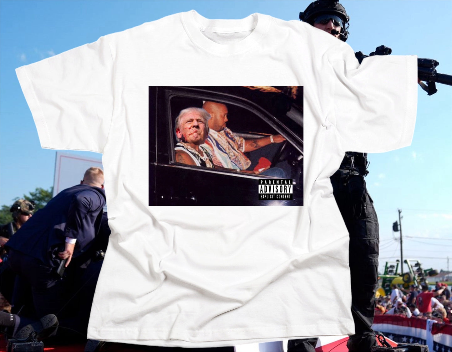 Hit Em Up Trump Tee- WHITE FRONT ONLY