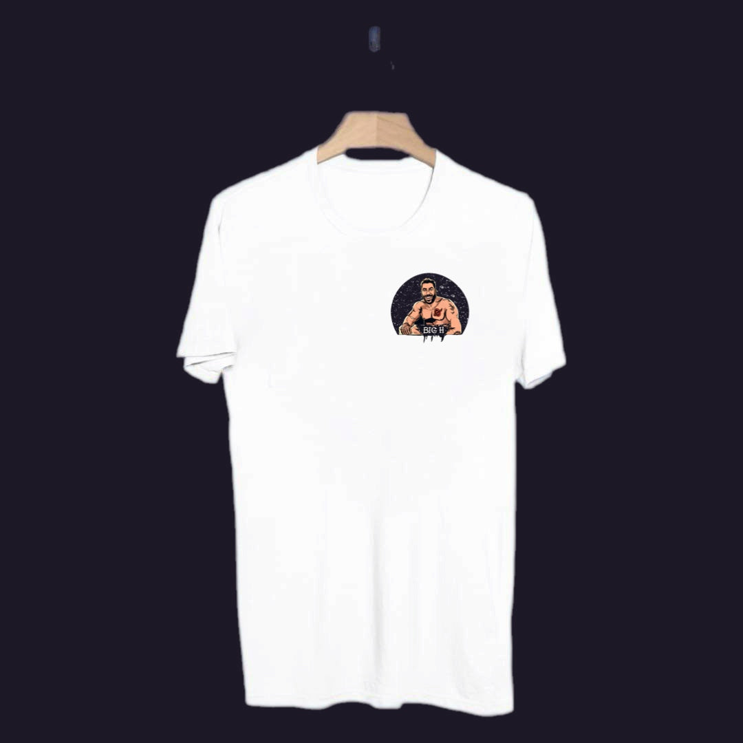 The BIG H Tee -WHITE FRONT AND BACK