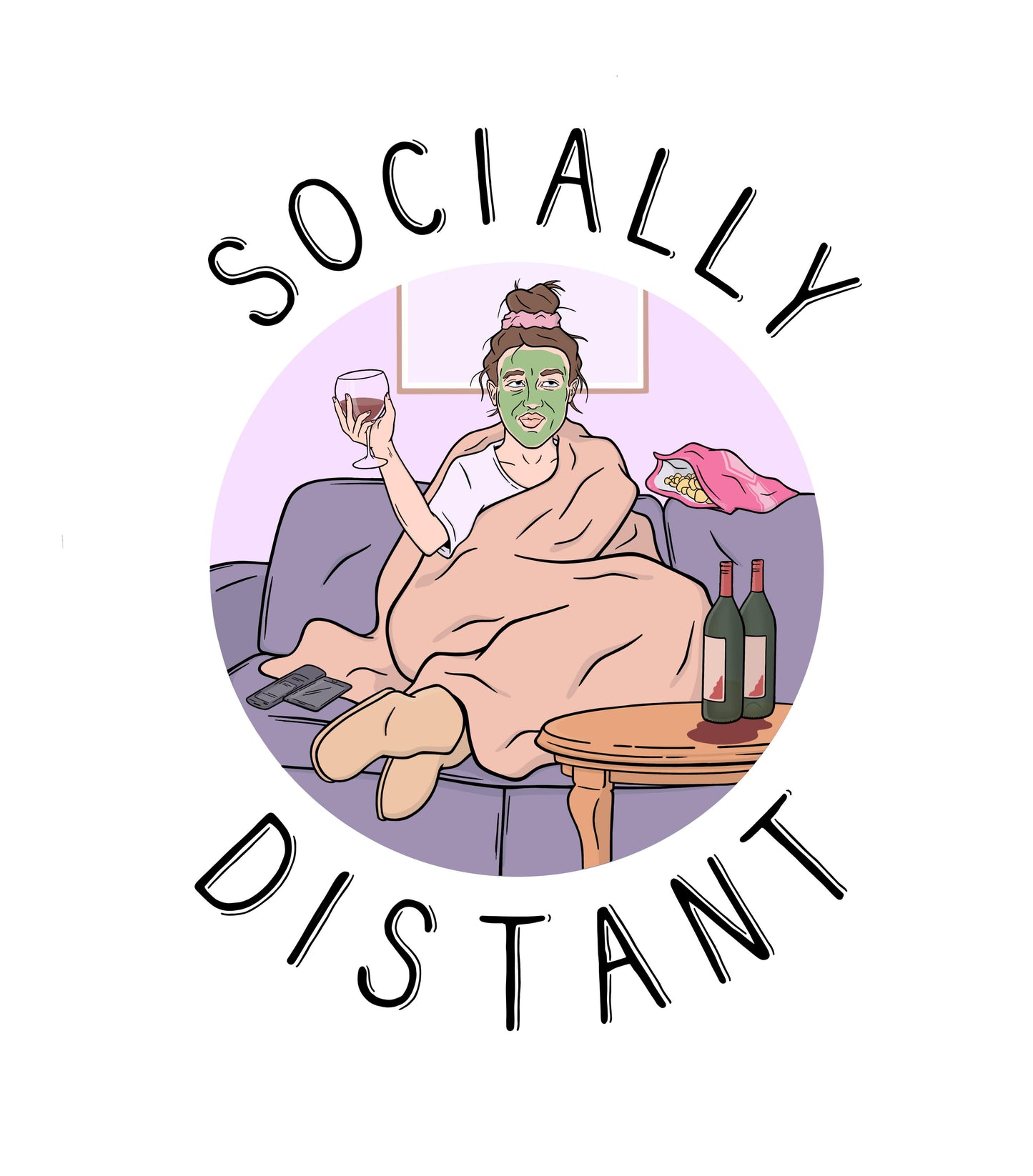 SOCIALLY DISTANT BLACK - FRONT ONLY