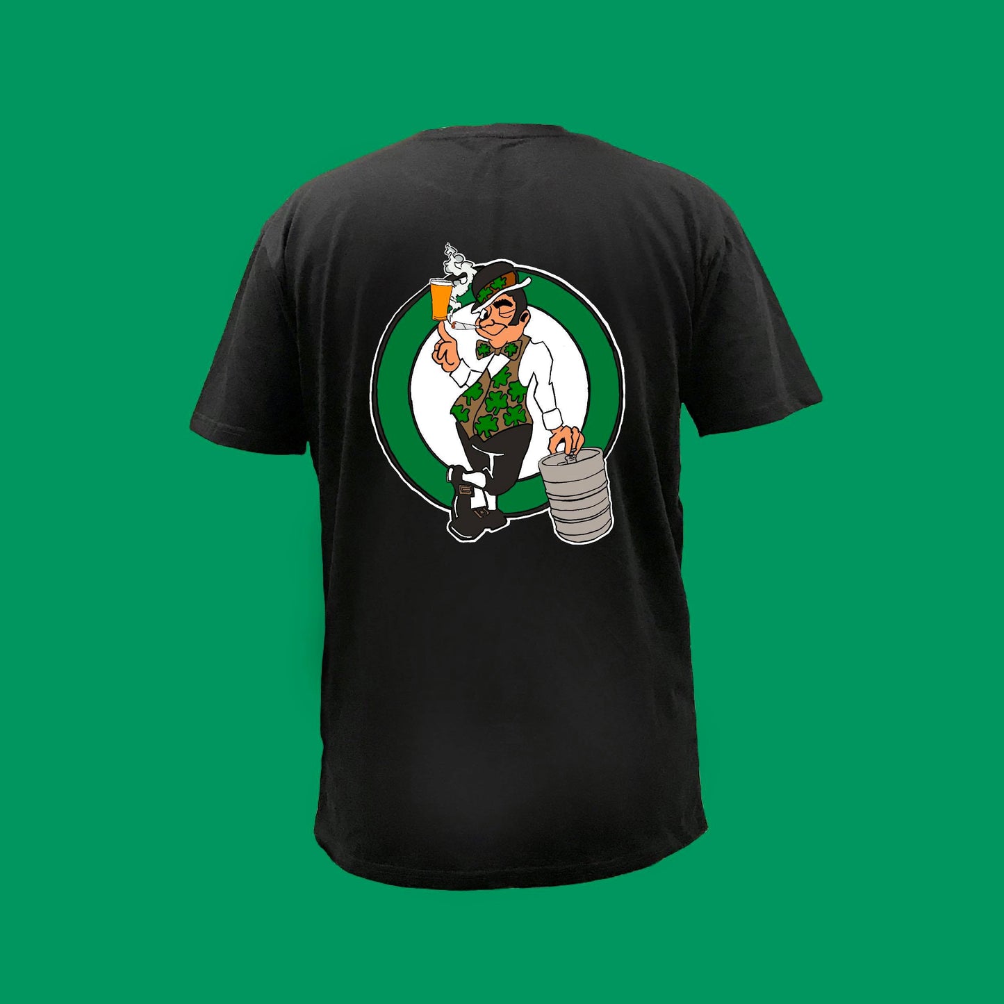 BOSTON KEG PARTY: CELTICS EDITION BLACK - FRONT POCKET AND BACK