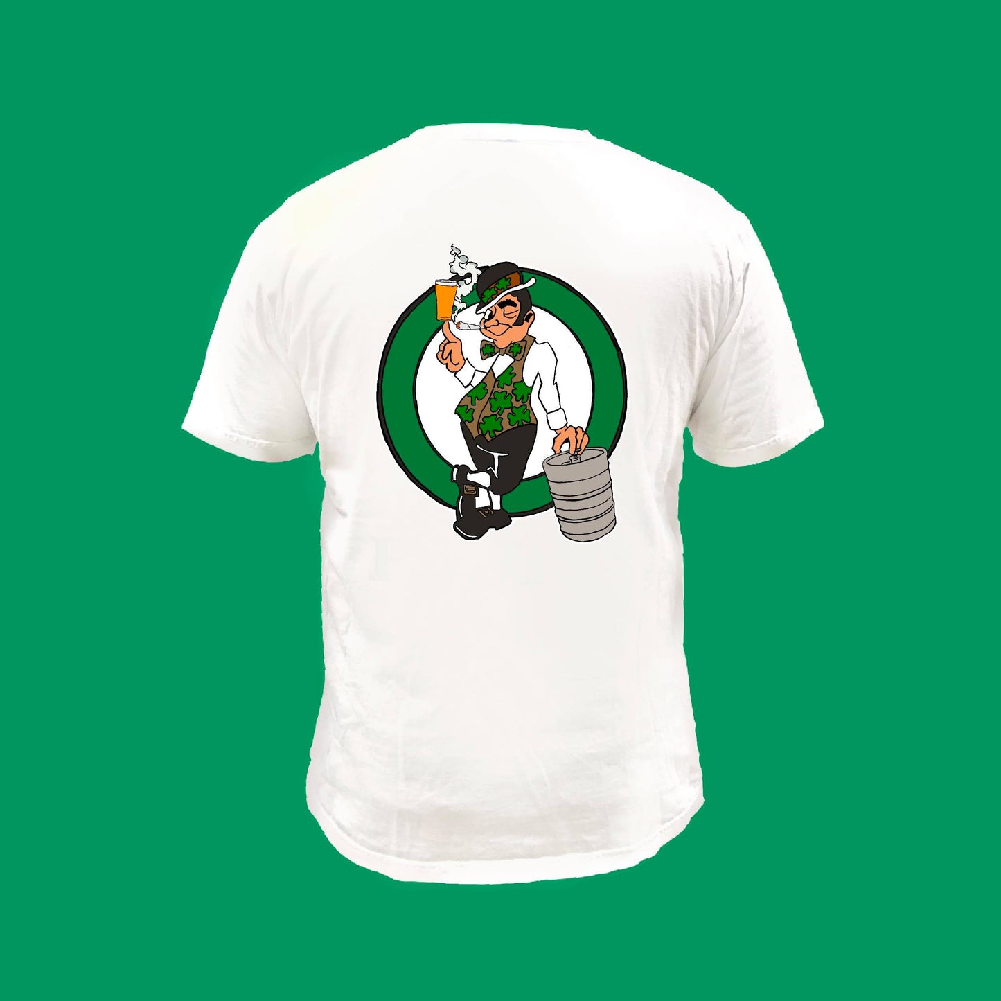 BOSTON KEG PARTY: CELTICS EDITION WHITE - FRONT AND BACK