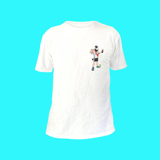 THE SWOOPY BOY TEE: WHITE - FRONT AND BACK