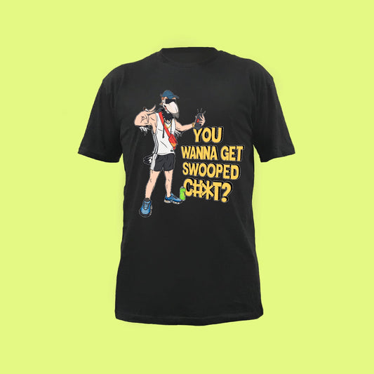 THE SWOOPY BOY TEE: BLACK - FRONT ONLY