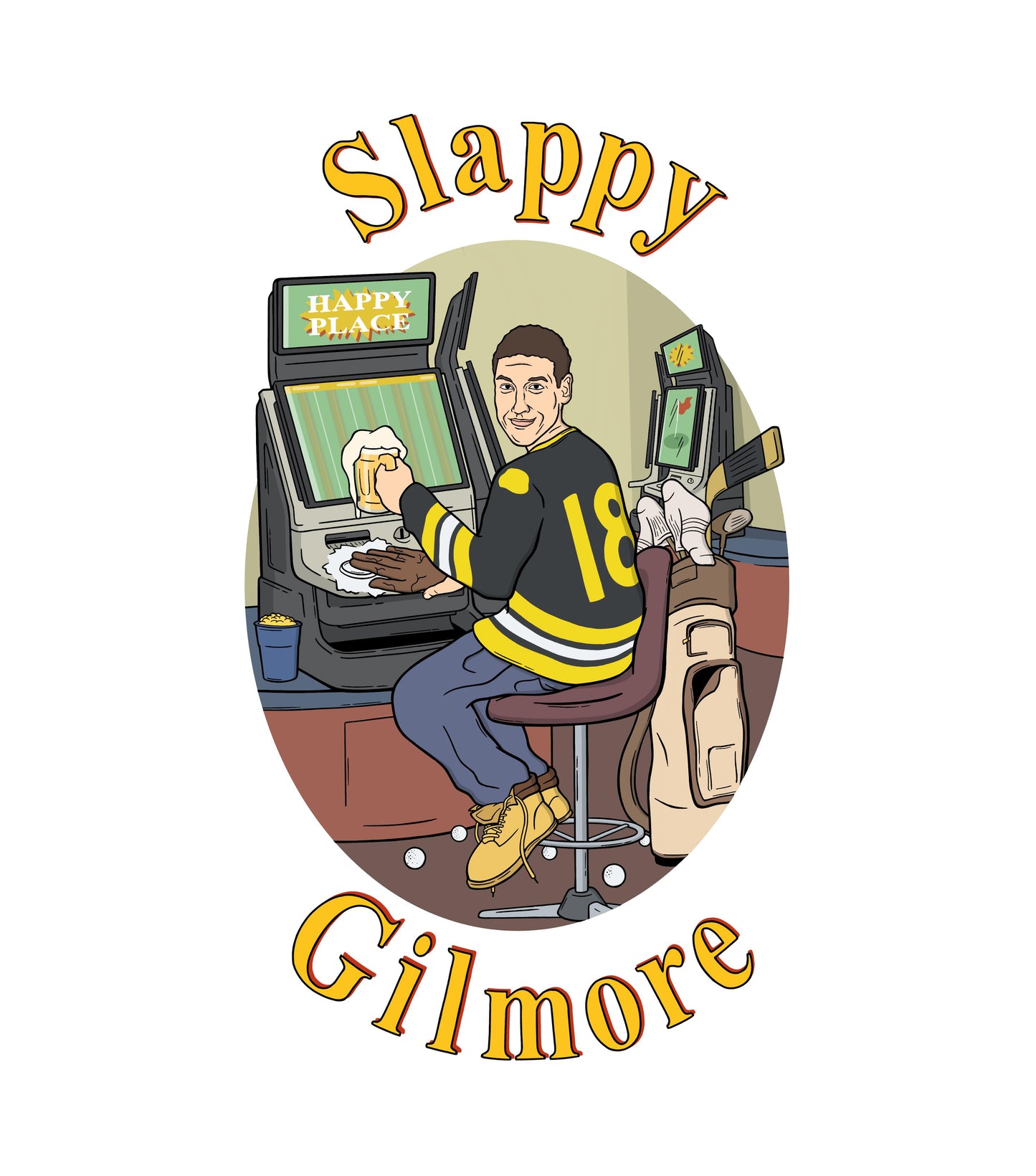 Slappy Gilmore Tee - WHITE FRONT ONLY