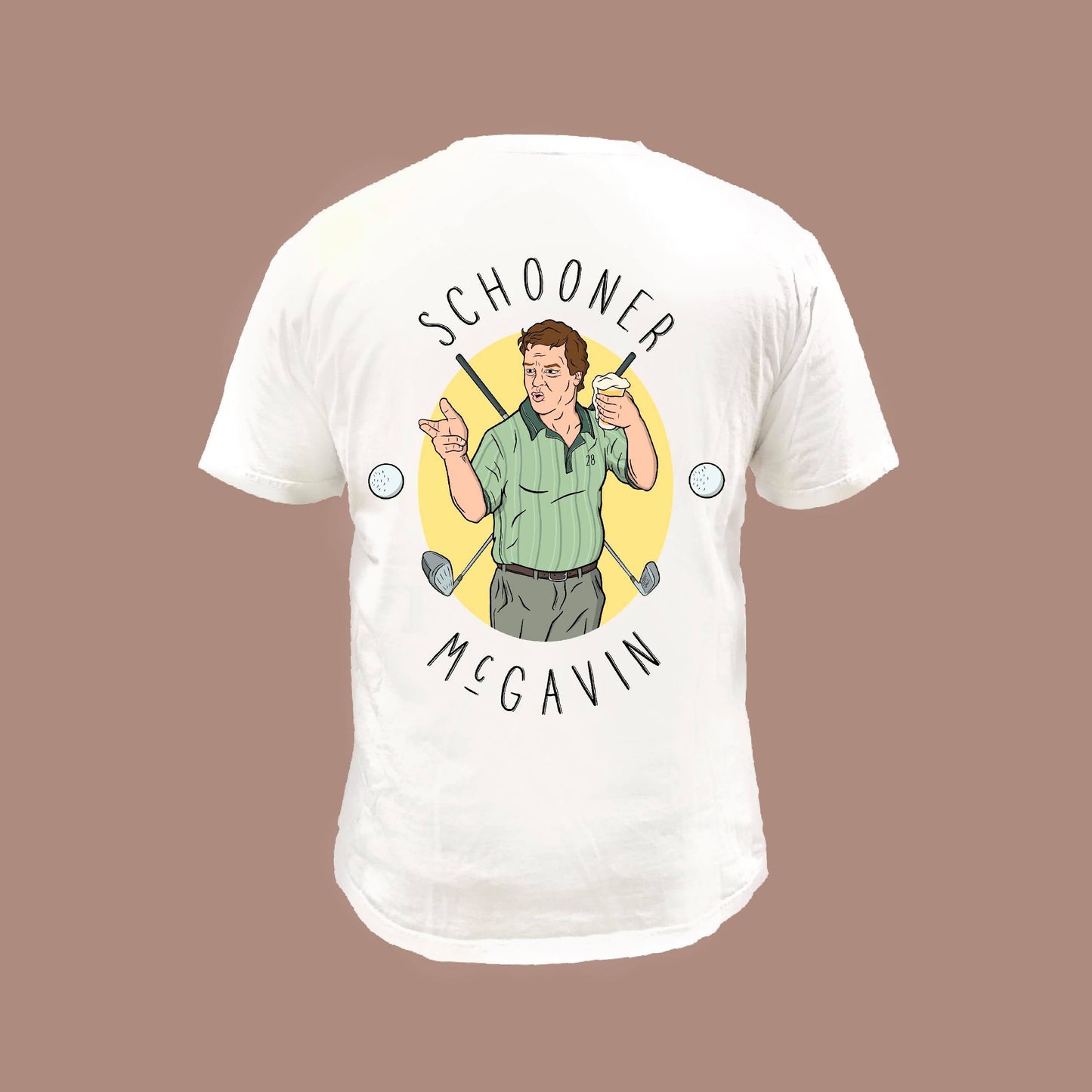 Schooner McGavin Tee -WHITE FRONT AND BACK