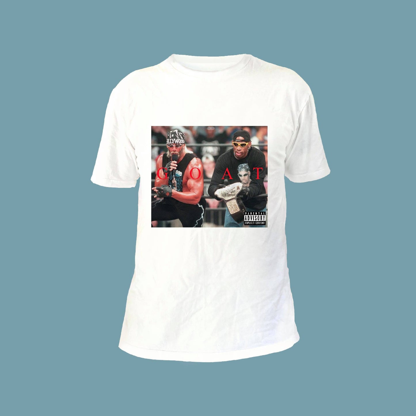 RODMAN/HULKAMANIA GOAT TEE: WHITE - FRONT ONLY