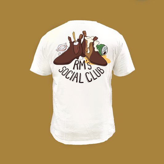 The RM Williams Social Club WHITE - FRONT AND BACK