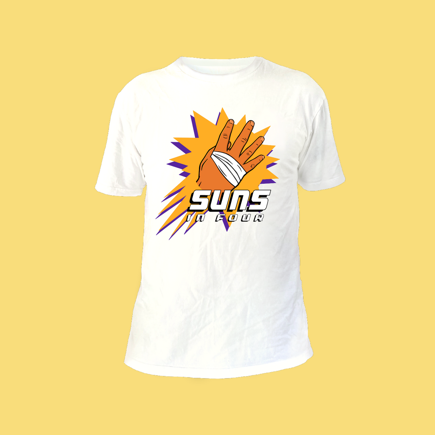 SUNS IN 4 TEE - WHITE FRONT ONLY