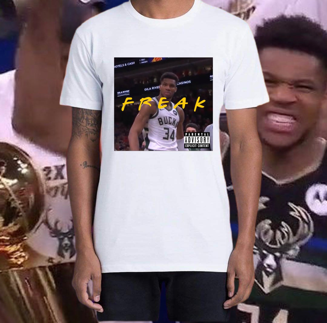 GIANNIS FREAK TEE - WHITE FRONT ONLY