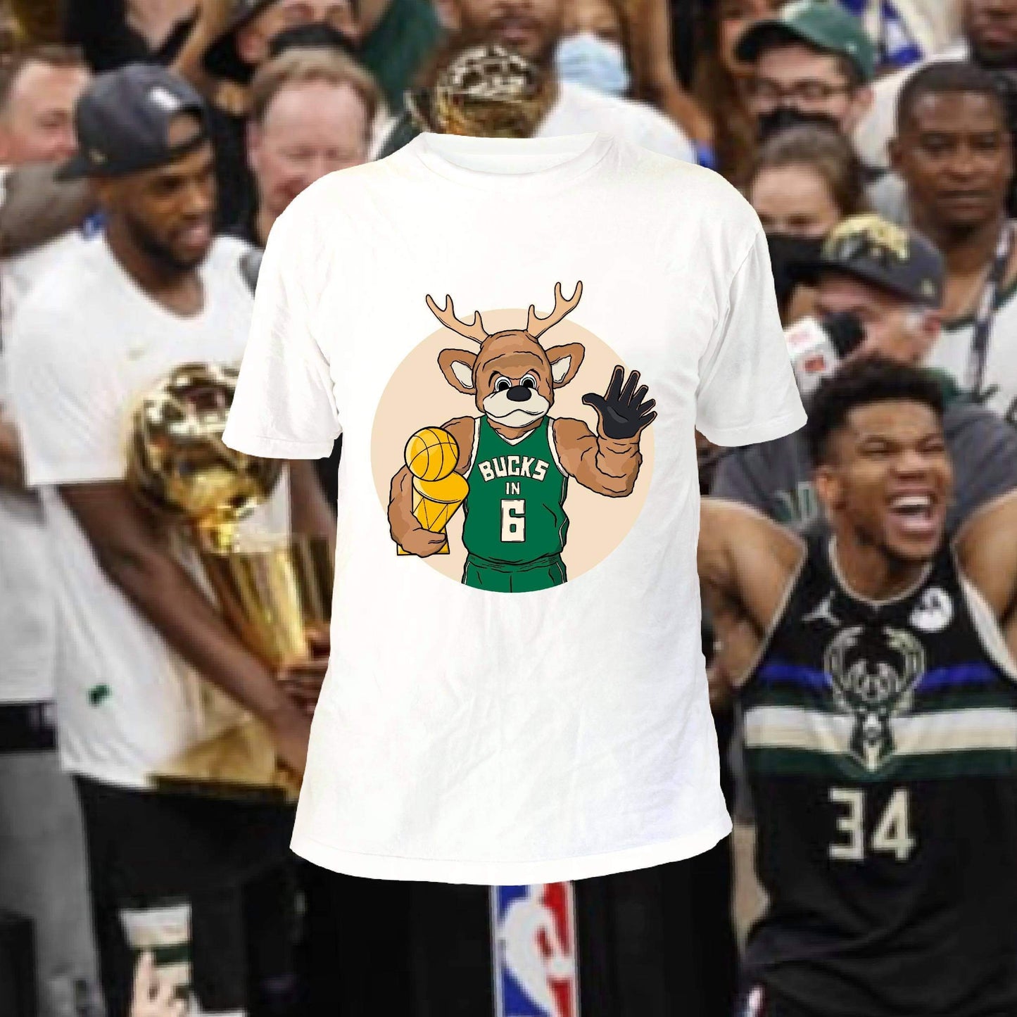 Bucks in 6 TEE - WHITE FRONT ONLY