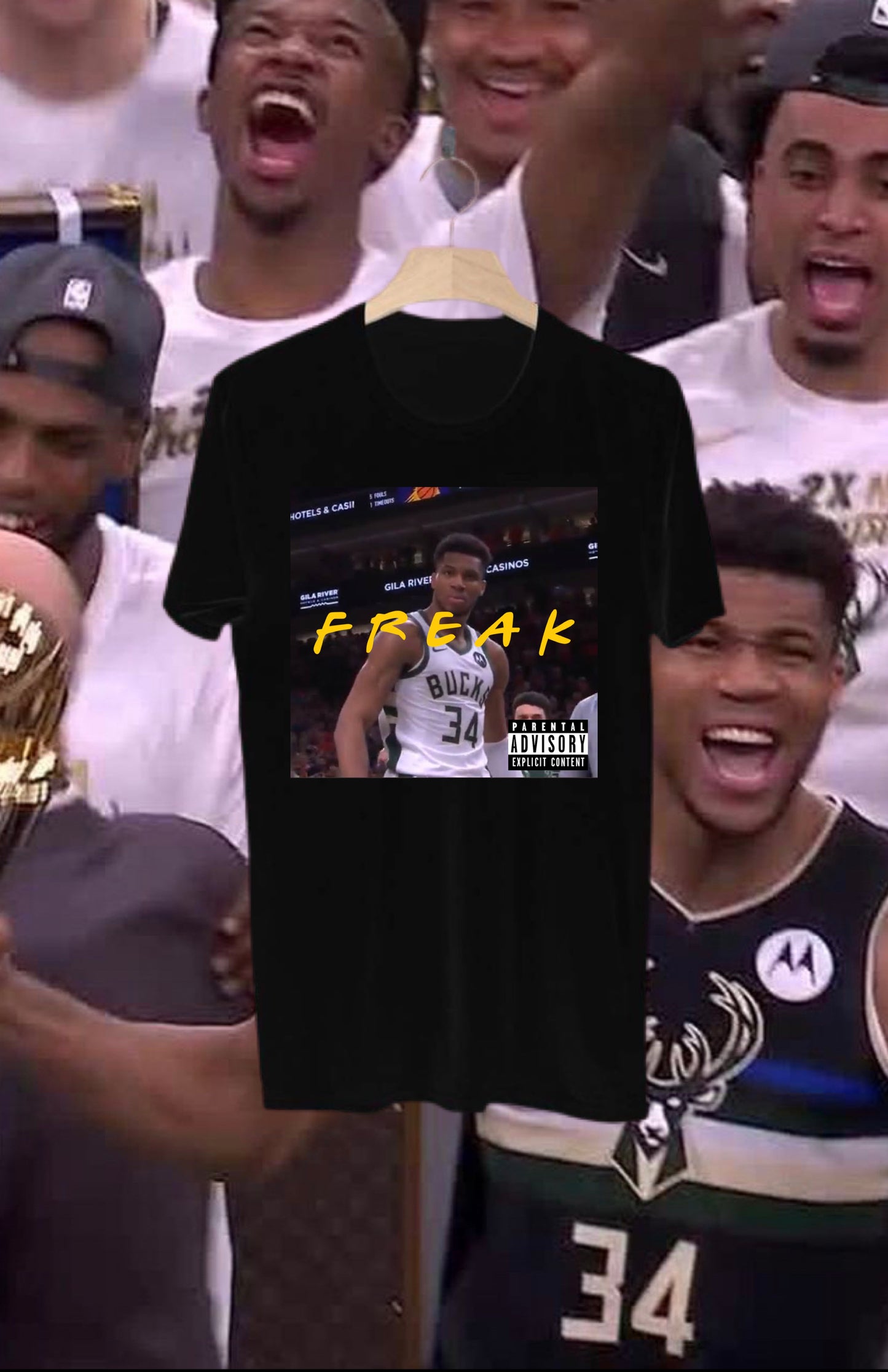 Giannis Freak Tee - BLACK FRONT ONLY