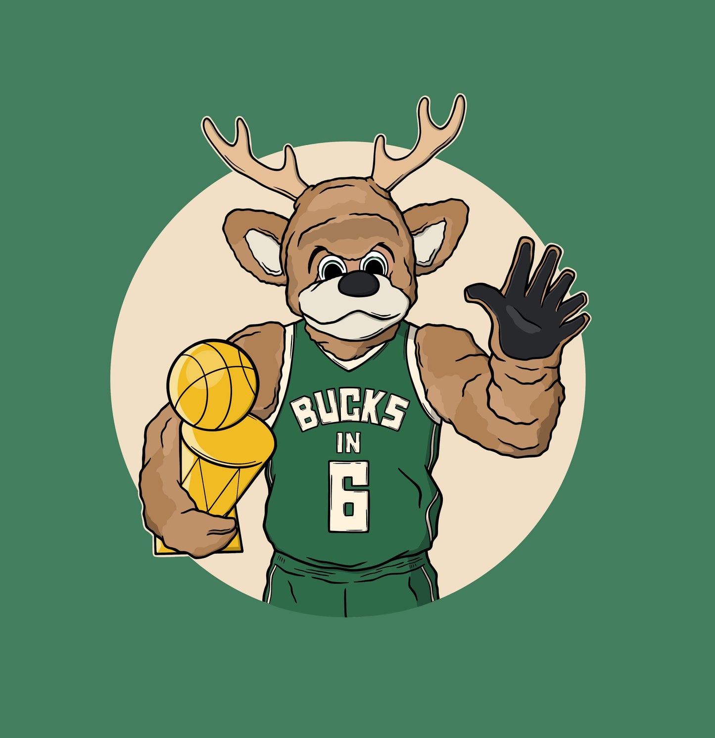 Bucks in 6 Tee - BLACK FRONT ONLY