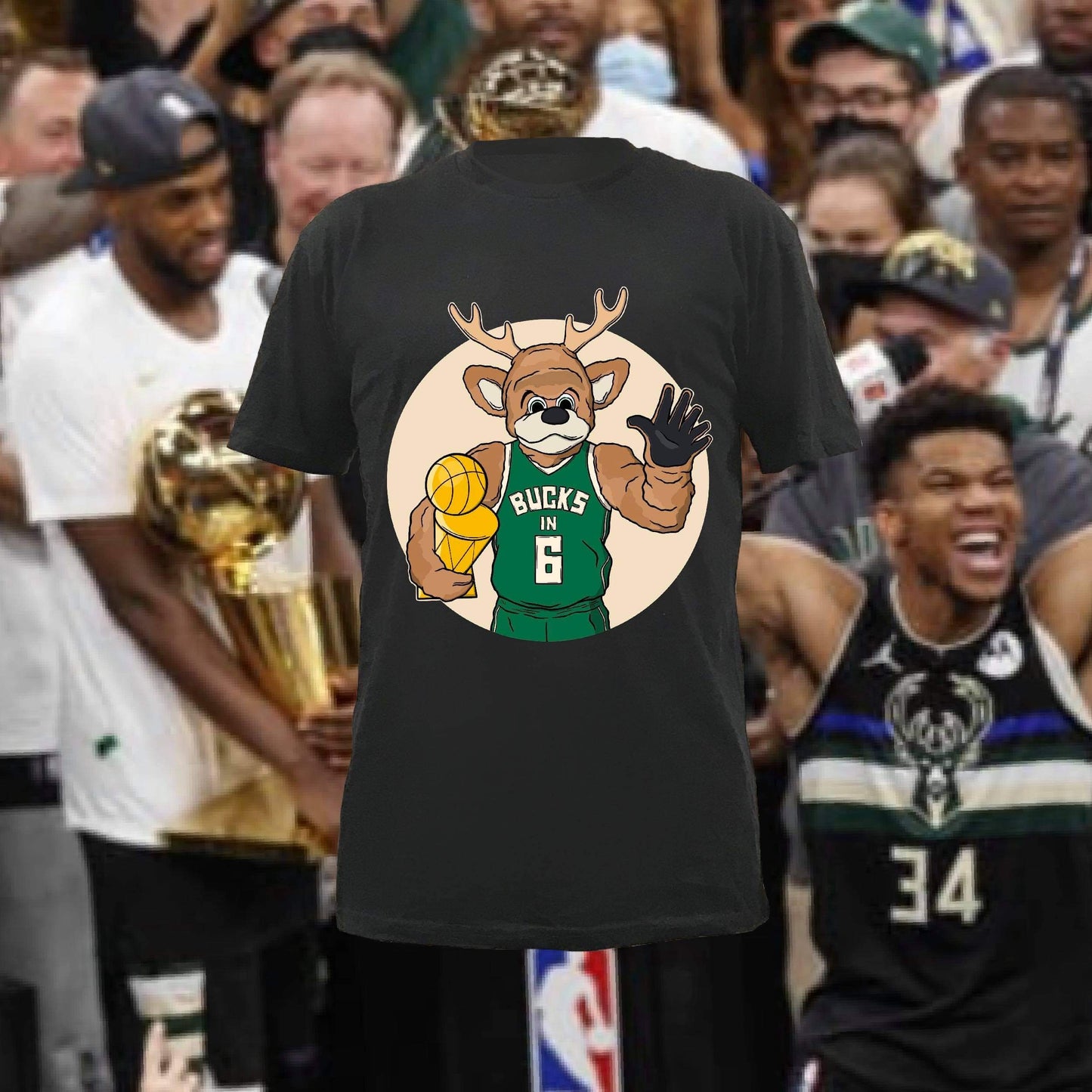 Bucks in 6 Tee - BLACK FRONT ONLY