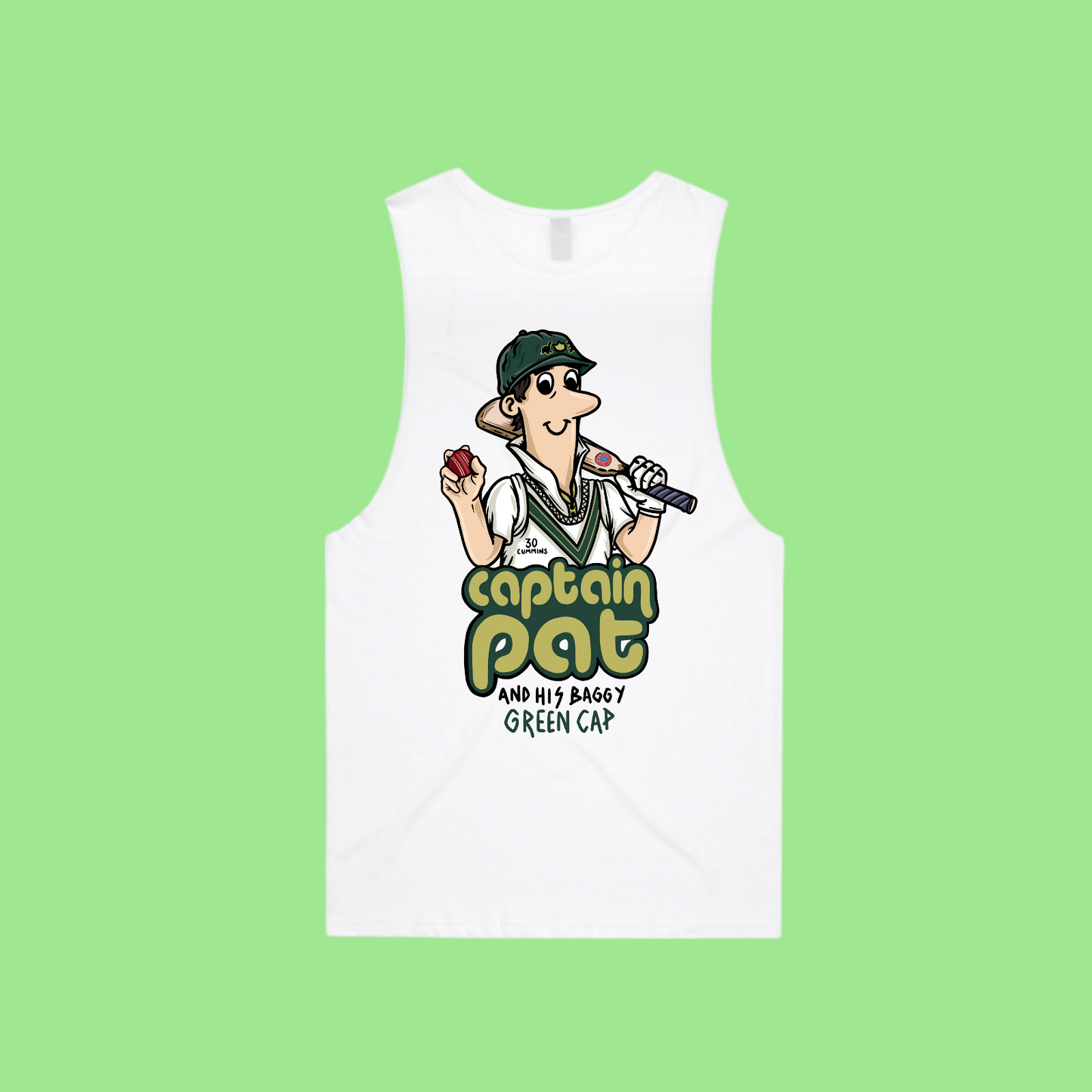 Captain Pat TANK - WHITE FRONT AND BACK