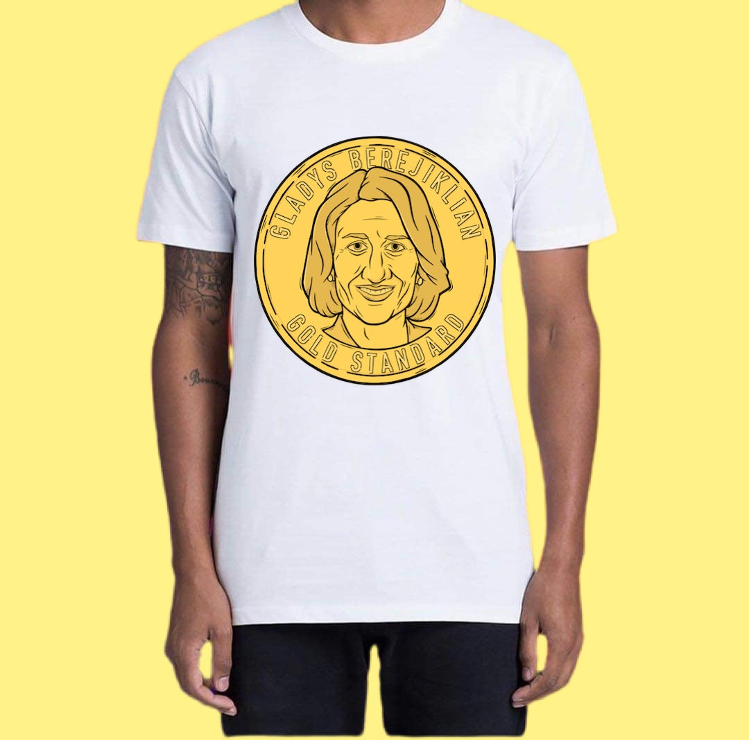 GOLD STANDARD GLADYS COIN TEE - WHITE FRONT ONLY