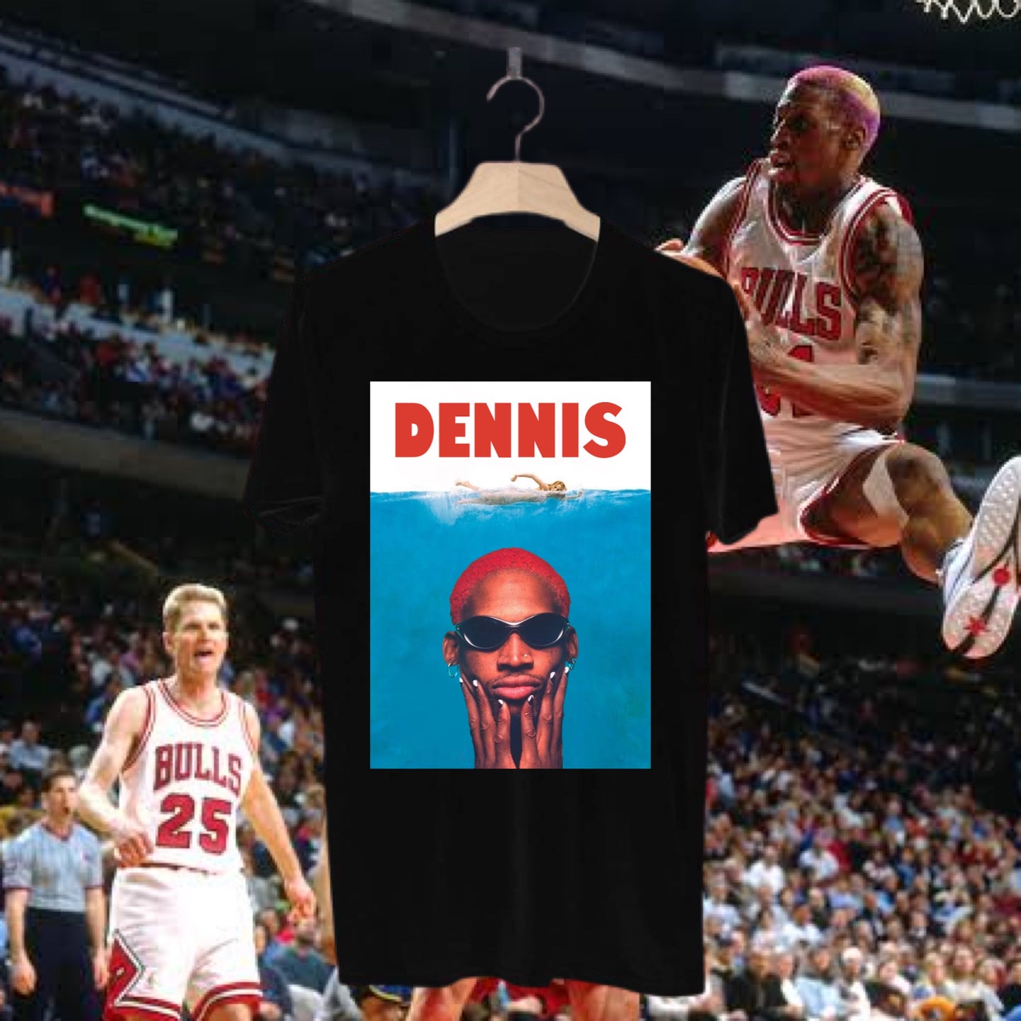 DENNIS JAWS Tee - BLACK FRONT ONLY