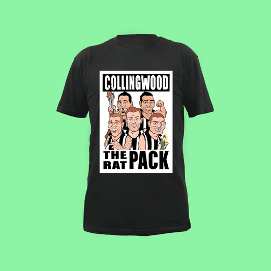 The Collingwood Rat Pack Tee - BLACK FRONT ONLY